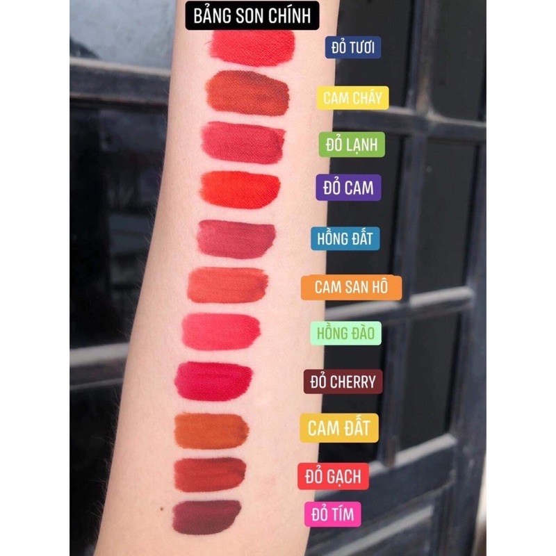 Son roses xả kho màu 14 ĐỎ NÂU TÍM không kèm hộp