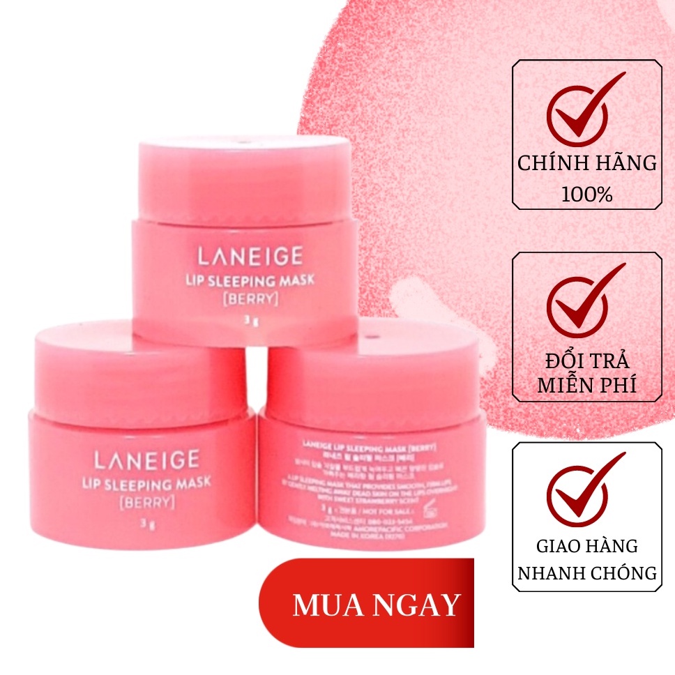 Mặt nạ ngủ  ủ môi Laneige Lip Sleeping Mask, căng mọng môi 3g KOREA