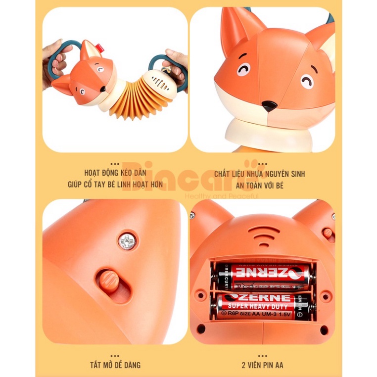 Đồ chơi trẻ nhỏ đàn arcordion cáo, đồ chơi treo nôi treo xe vui nhộn cho bé từ 0-12 tháng tuổi