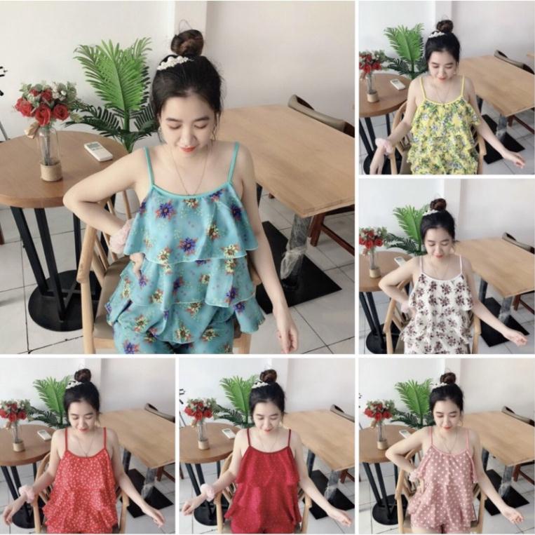 S11 Đồ bộ mặc nhà áo hai dây không cần mặc bra, size dưới 57kg (S11) CAO CẤP | BigBuy360 - bigbuy360.vn