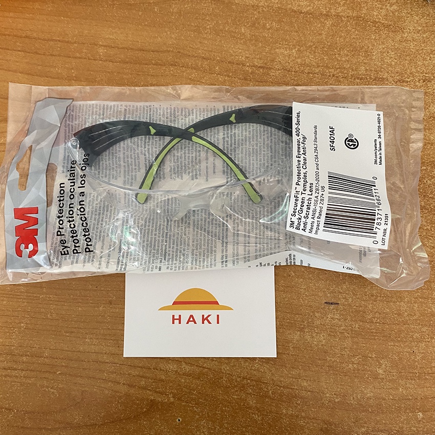 Kính bảo hộ lao động 3M SF401AF bảo vệ mặt, chống tia UV đọng hơn sương và bụi: kính bảo hộ 3M Chính hãng Đài Loan