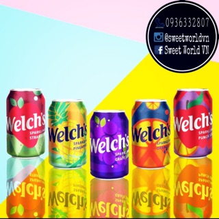 [THÙNG] Nước ngọt / Soda Welch's dâu, nho, dứa, cocktail - Mỹ
