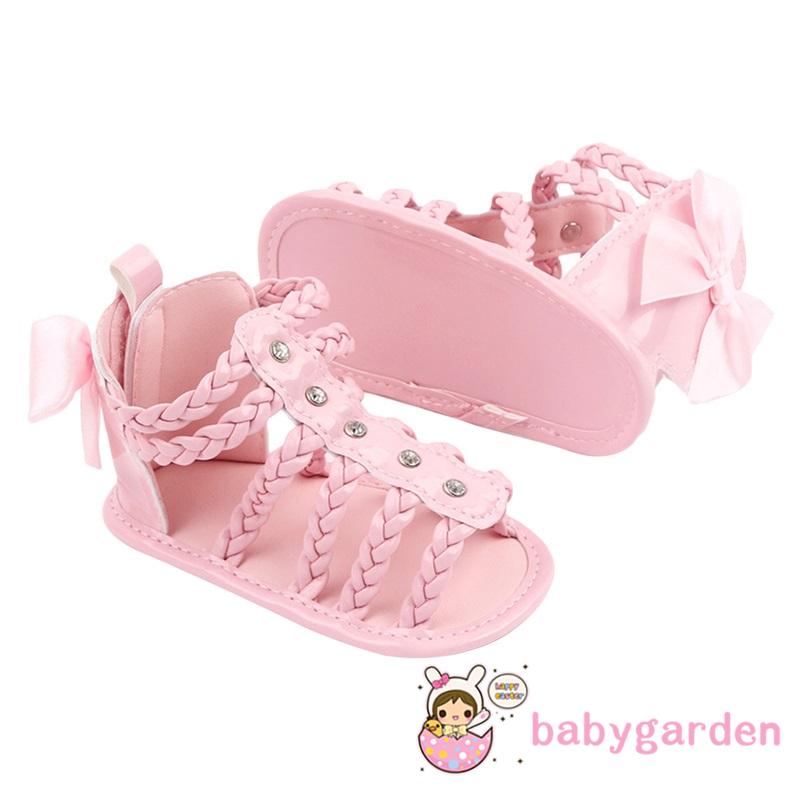 Xăng đan Da PU Chống Trượt Đính Nơ Sau Lưng Thời Trang Mùa Hè Cho Bé Gái