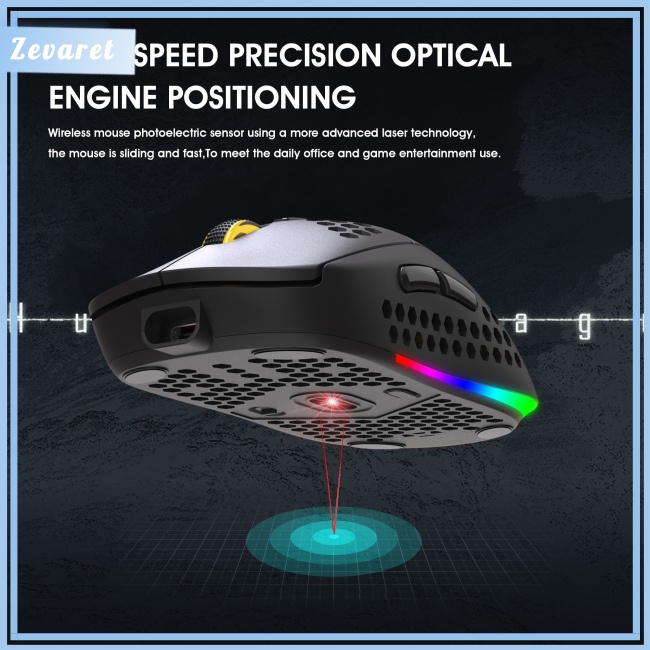 Chuột Gaming Zevaret 2.4g Không Dây, TíCh HợP SạC Type-c
