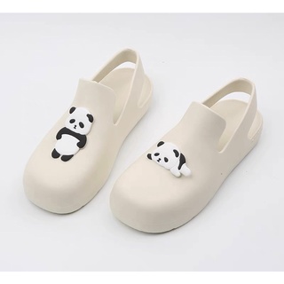 Giày lười sục nữ đế mềm đi mưa gấu panda