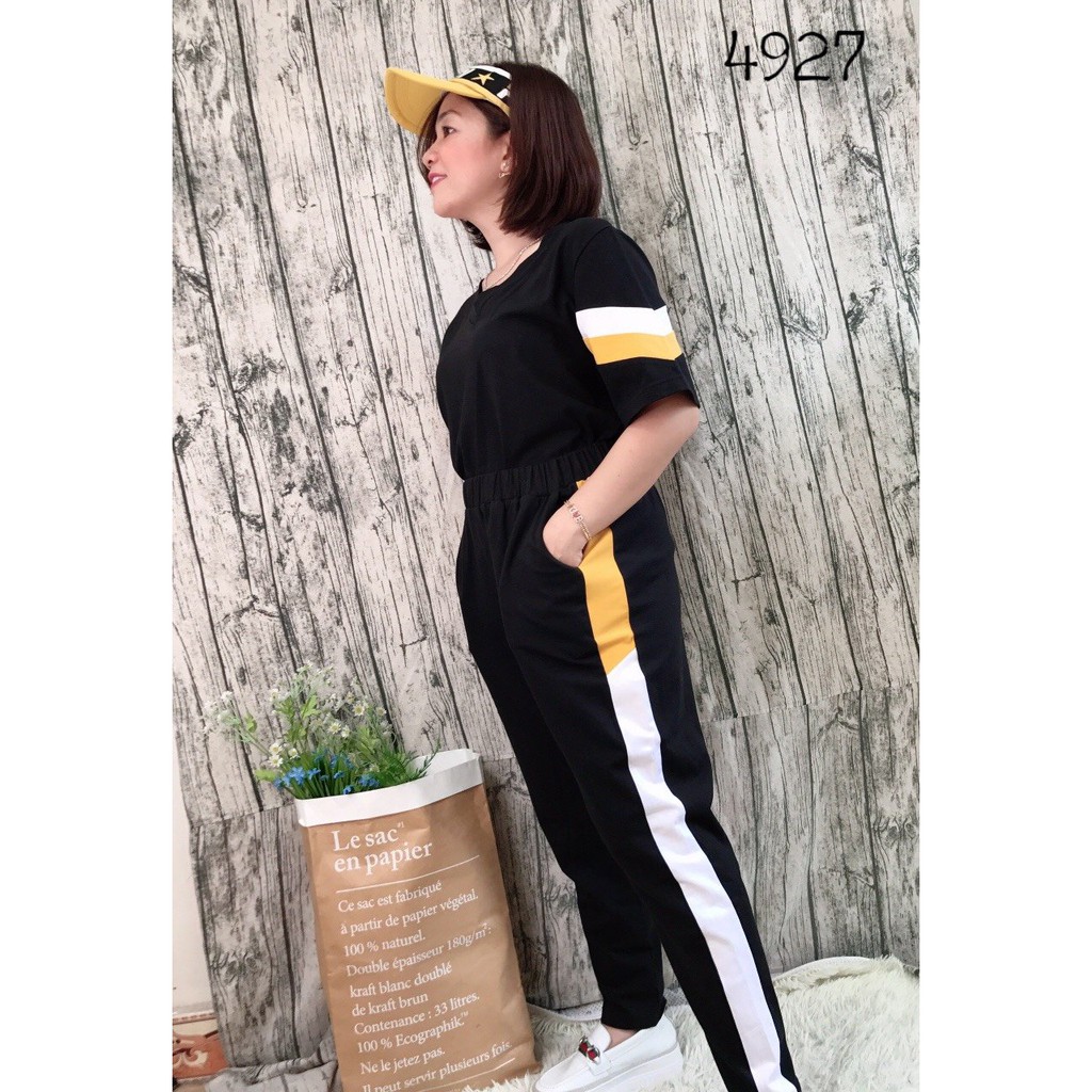 Bộ dài BIG SIZE nền Đen phối màu 4927