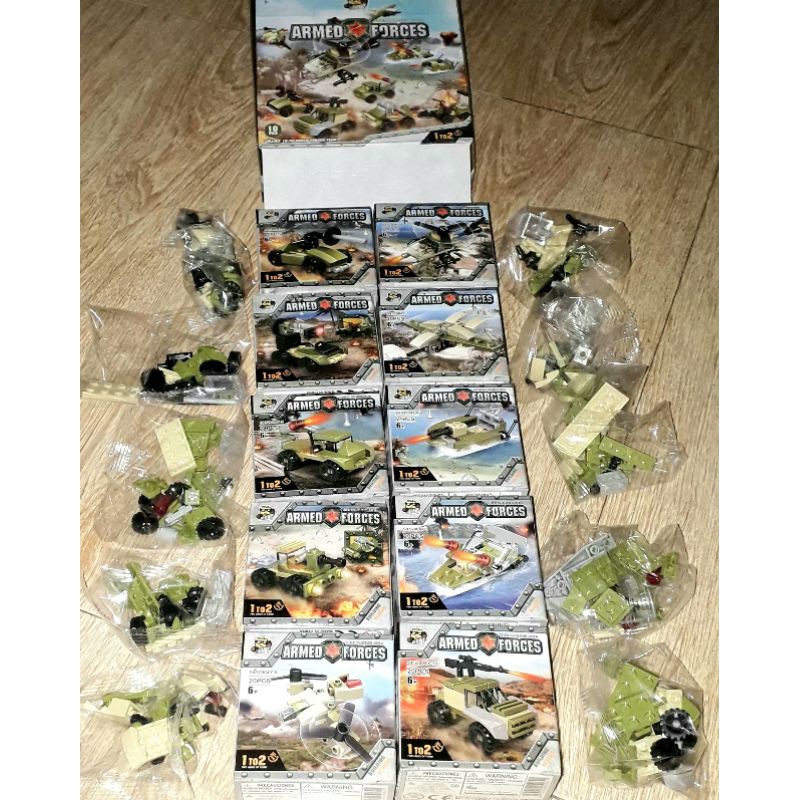 Sét Lắp ráp 10 hộp Lego_Biệt đội Sao Đỏ xe tàu máy bay 52004Y có nhiều chi tiết bằng nhựa rất đẹp