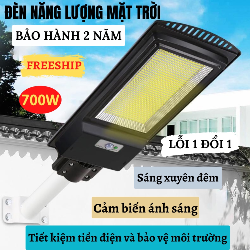 Đèn năng lượng mặt trời sân vườn, đèn đường 700W có điều khiển, chống nước NANALI STORE