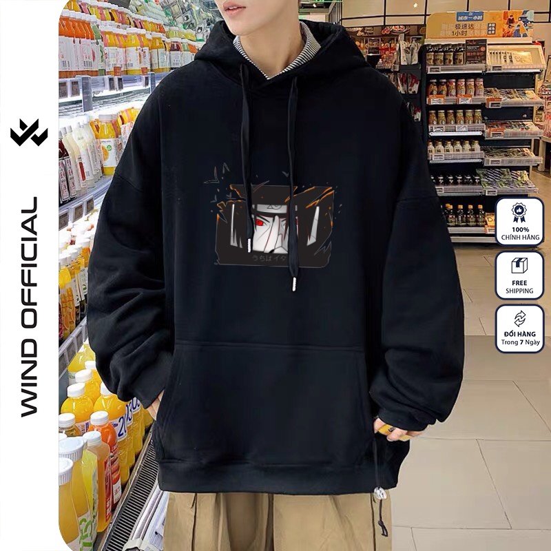 Áo hoodie unisex WIND form rộng nỉ nam nữ ITACHI HD20 thời trang thu đông oversize | BigBuy360 - bigbuy360.vn