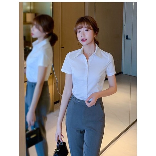 Sơ mi trắng nữ ngắn tay công sở S25