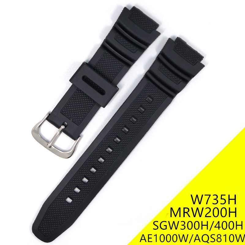 Dây đeo đồng hồ Casio G-Shock W735H W-735H Sgw300H Sgw400H Ae1000W Mrw200H Aqs810W bằng da PU