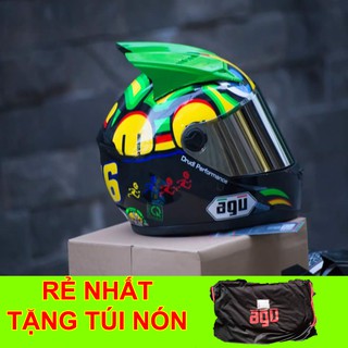 Nón bảo hiểm AGU  tem rùa + sừng tặng túi zin