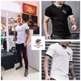 COMBO 2 Áo LONG TEE Thể Thao Nam VQ Sport  thun lạnh tập gym cổ tròn ngắn tay vải thoáng mát co giãn chuẩn form Nam Tính