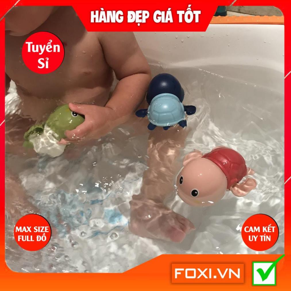 Rùa bơi trong nước ngộ nghĩnh cho bé Foxi-Đồ chơi nhà tắm-Có dây cót-Nhiều màu- Đáng yêu