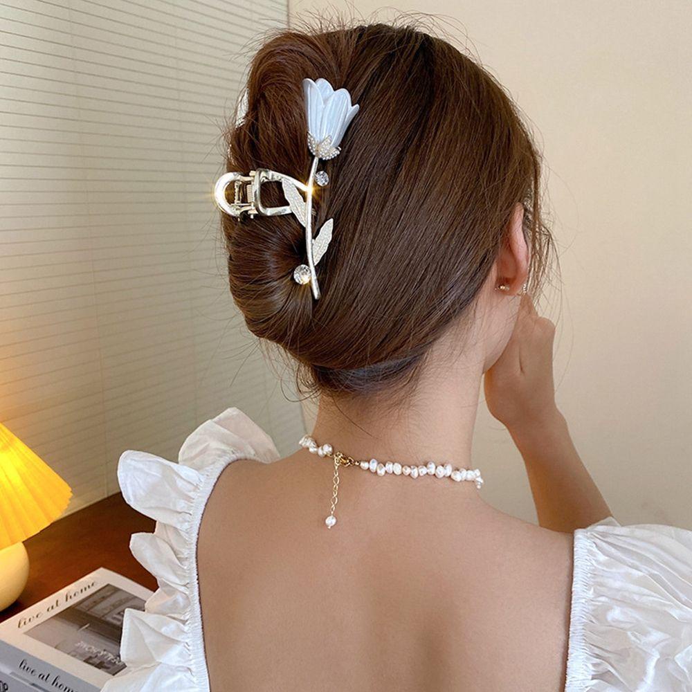 Kẹp Tóc Hình Hoa Tulip / Cá Mập Dễ Thương Phong Cách Cổ Điển Thời Trang Cho Nữ