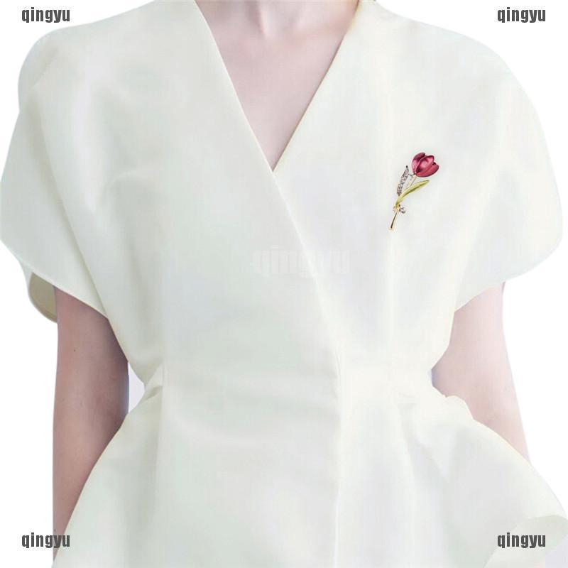 Trâm Cài Áo Hình Hoa Tulip Đính Đá Sang Trọng