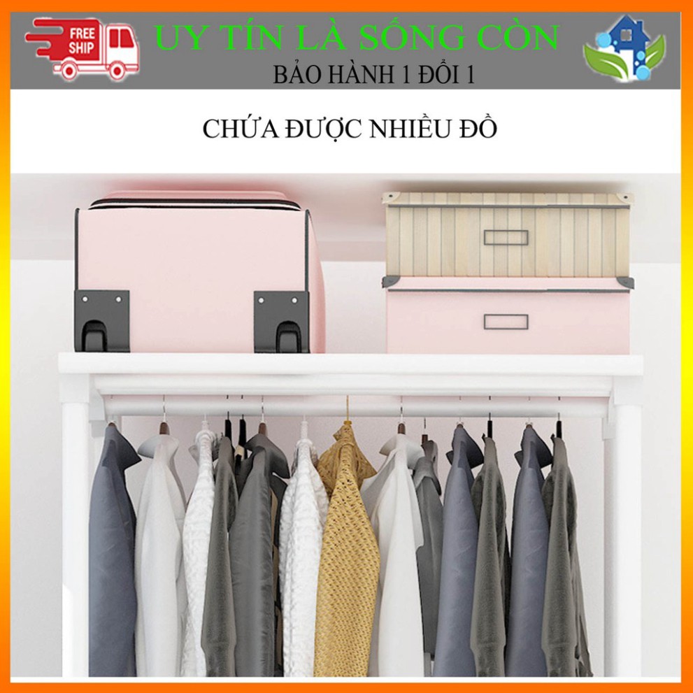 [ BAO GIÁ SHOPEE ] Tủ quần áo 2 tầng có rèm kéo phụ, Giàn treo quần áo 170x85x45cm phong cách Hàn quốc ENTROPY