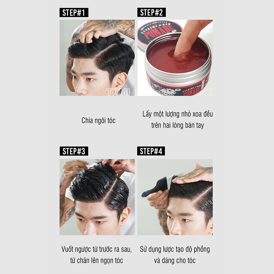 Pomade tạo kiểu tóc sáp vuốt tóc nam Giữ nếp tốt phù hợp cho tóc xoăn DASHU Extreme Red 100g PM03