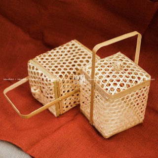 Giỏ tre vuông cao có nắp, Giỏ quà tết