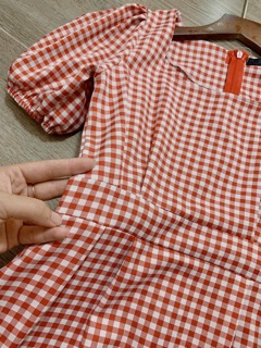 Váy maxi kẻ đỏ chất đẹp