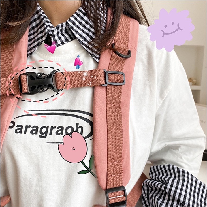 Balo unisex nam nữ đi học đi chơi thời trang hàn quốc ulzzang dễ thương kèm phụ kiện 479
