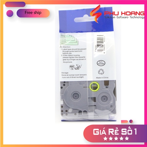 Băng nhãn Brother Nhãn in Hze-FX231 , 12mm*8m, chữ đen nền trắng, Black on White, siêu dẻo