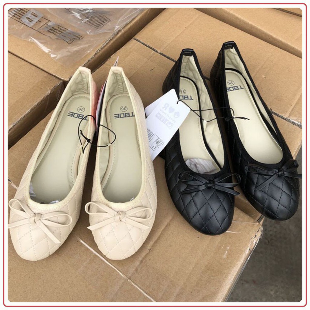 Giày búp bê nữ hình quả trám, da mềm hàng Trung Quốc xuất khẩu