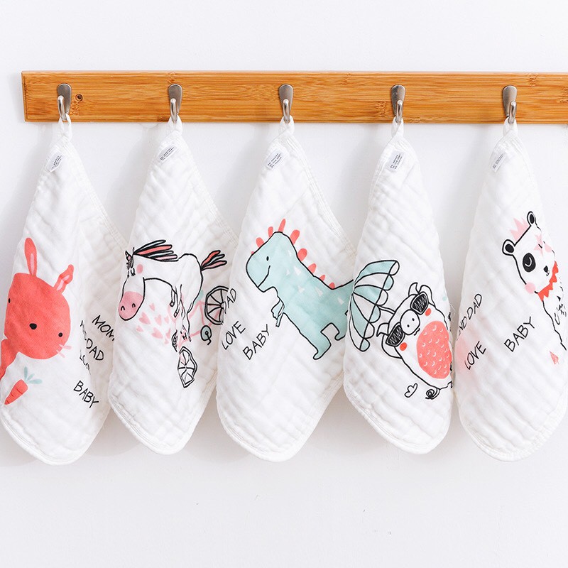 Set 5 khăn mặt xô dày dặn mềm mịn cho bé yêu của bạn - 𝐘𝟕𝟏
