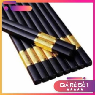 Bộ 10 Đôi Đũa Mạ Vàng, Đũa Hợp Kim Chống Mốc Hàn Quốc