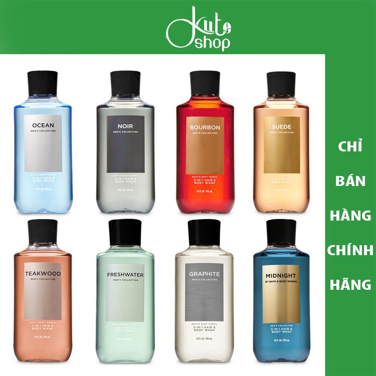 Gel tắm gội nam 2 in 1 Bath &amp; Body Works Hair + Body Wash For Men 295ml