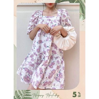 Đầm cúc tím Leila Closet