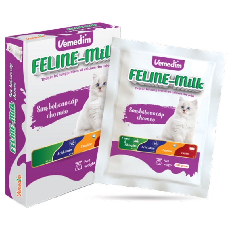 Sữa Bột Cao Cấp Cho Mèo Feline Milk Bổ Sung Protein Và Calcium 100gr - Xiuxiu Giang