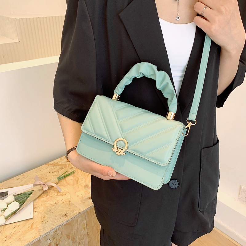 Túi Đeo Vai Hình Vuông Màu Trơn Phong Cách Cổ Điển Thời Trang 2022 Mới Cho Nữ