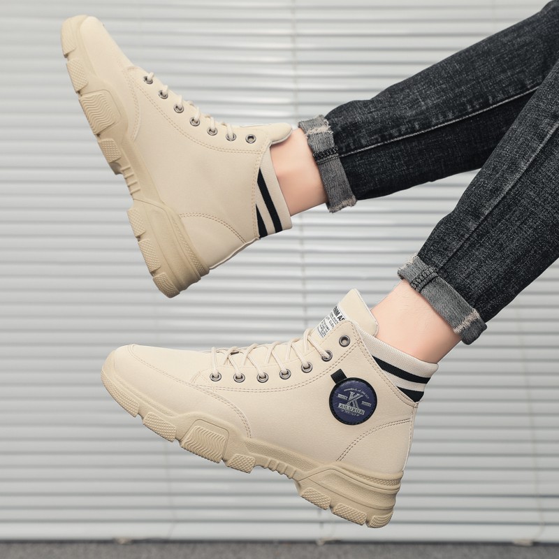 Giày cao cổ nam Denim da cao cấp kiểu dáng thời trang phong cách | BigBuy360 - bigbuy360.vn