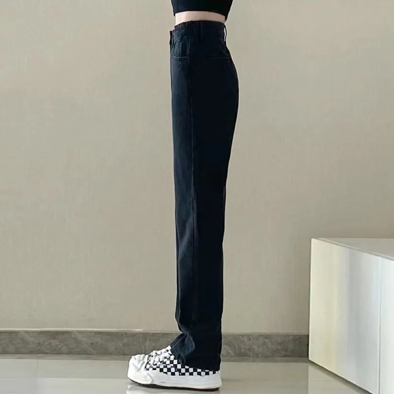 Quần Jeans Nữ Ống Đứng Màu Đen Trắng Basic Cạp Cao Phong Cách Ulzzang Mặc Hàng Ngày Đi Học Đi Làm Chất Jean Loại 1 | BigBuy360 - bigbuy360.vn