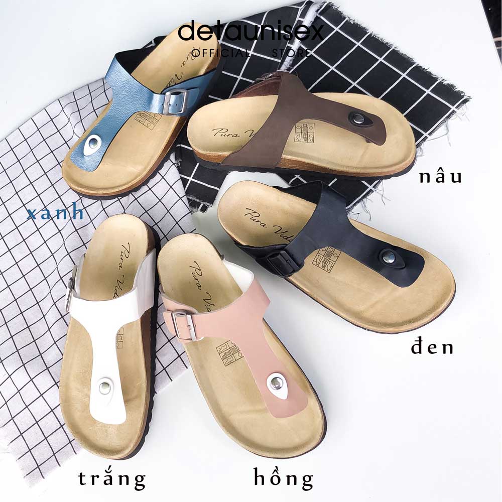 Dép đế trấu xỏ ngón xuồng cao 4cm phong cách Gizeh Birkenstock - Detaunuisex Deta112