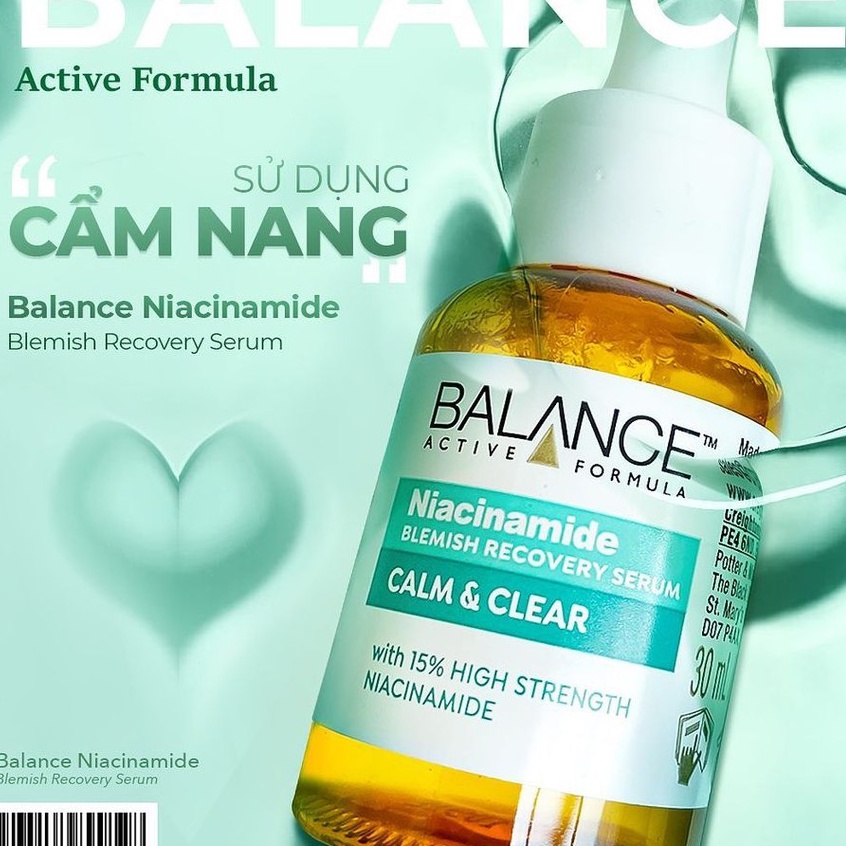 Tinh Chất Balance Active Formula Niacinamide Blemish Recovery Serum 30ml Giảm Mụn, Giảm Thâm