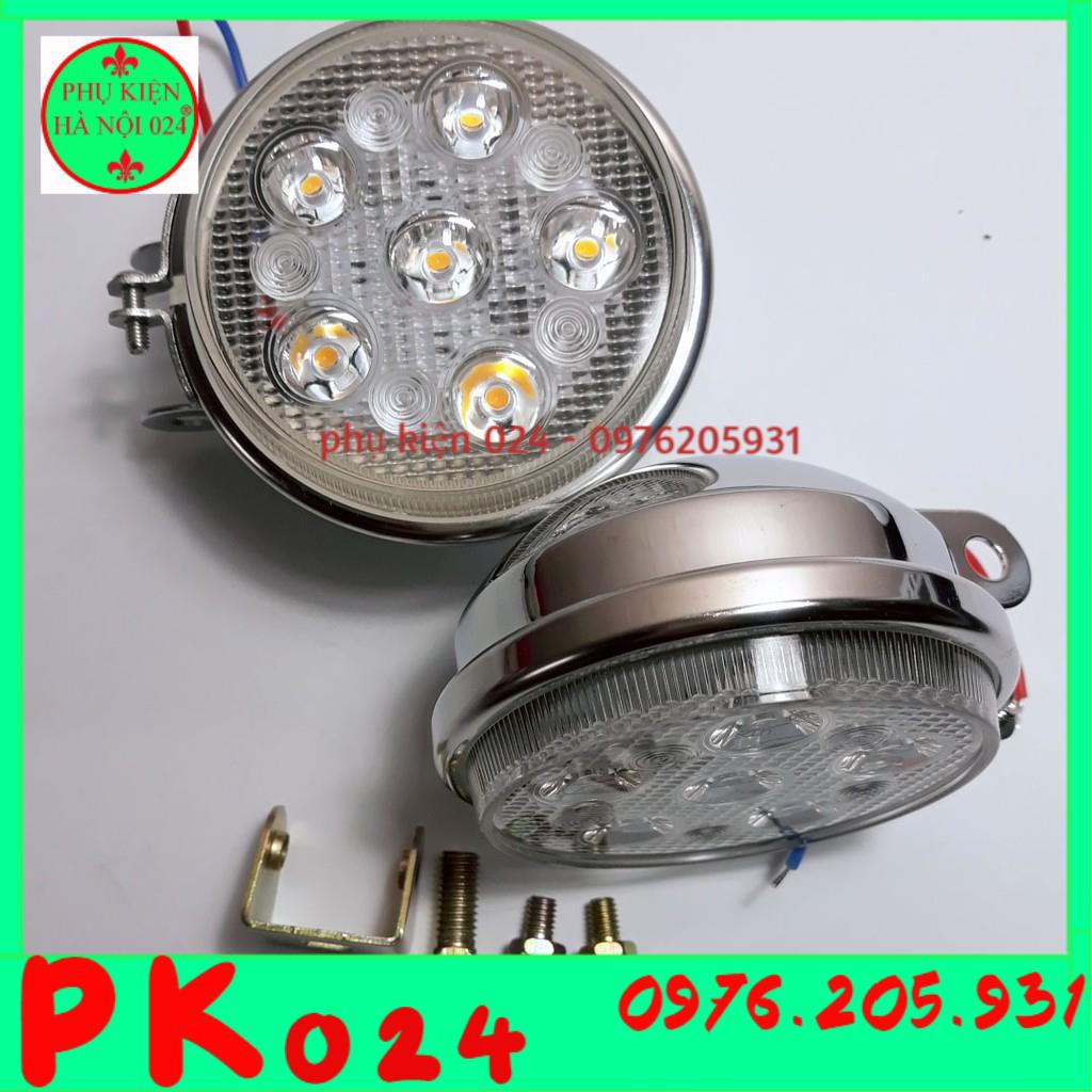 Bộ 2 Bóng Đèn Pha 6 Mắt 12-48VDC 6W Ánh Sáng Vàng