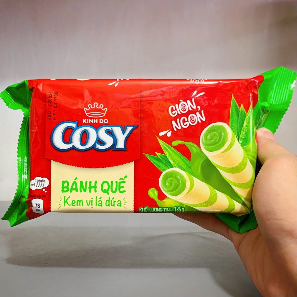 Bánh Quế Cosy Kem Vị Dâu/ Cam/ Socola/ Lá Dứa/ Xoài Xí Muội Kinh Đô Hộp 126g - Thơm Ngon