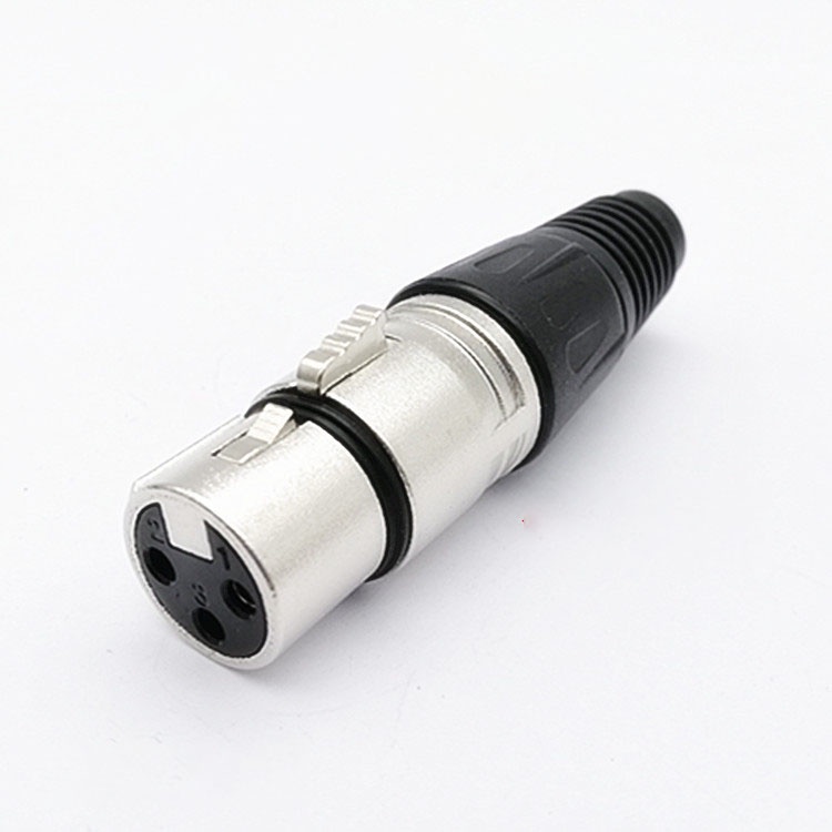 Jack Canon XLR cái vỏ nhôm màu bạc chân hàn