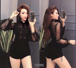 Jum short phối lưới đắp ren ngực Sỉ