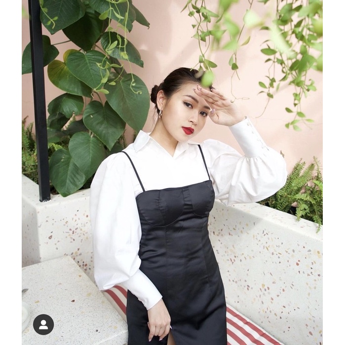 Váy đen satin sexy NUDIEYE