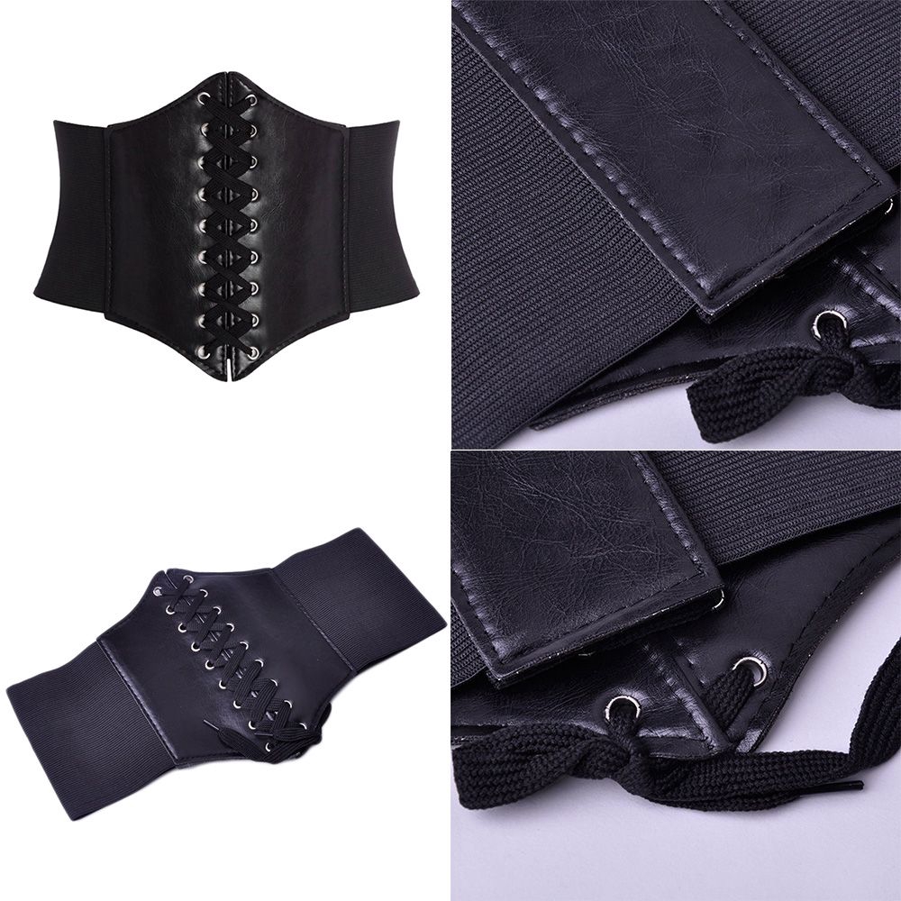 Thắt Lưng Bản Rộng Chất Liệu Co Giãn Thoải Mái Cho Nữ Vải Da