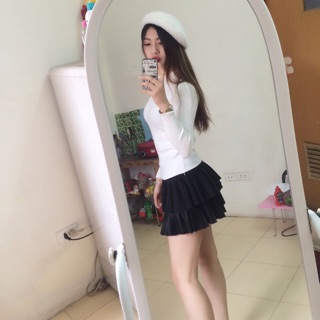 Chân váy xếp li 2 tầng