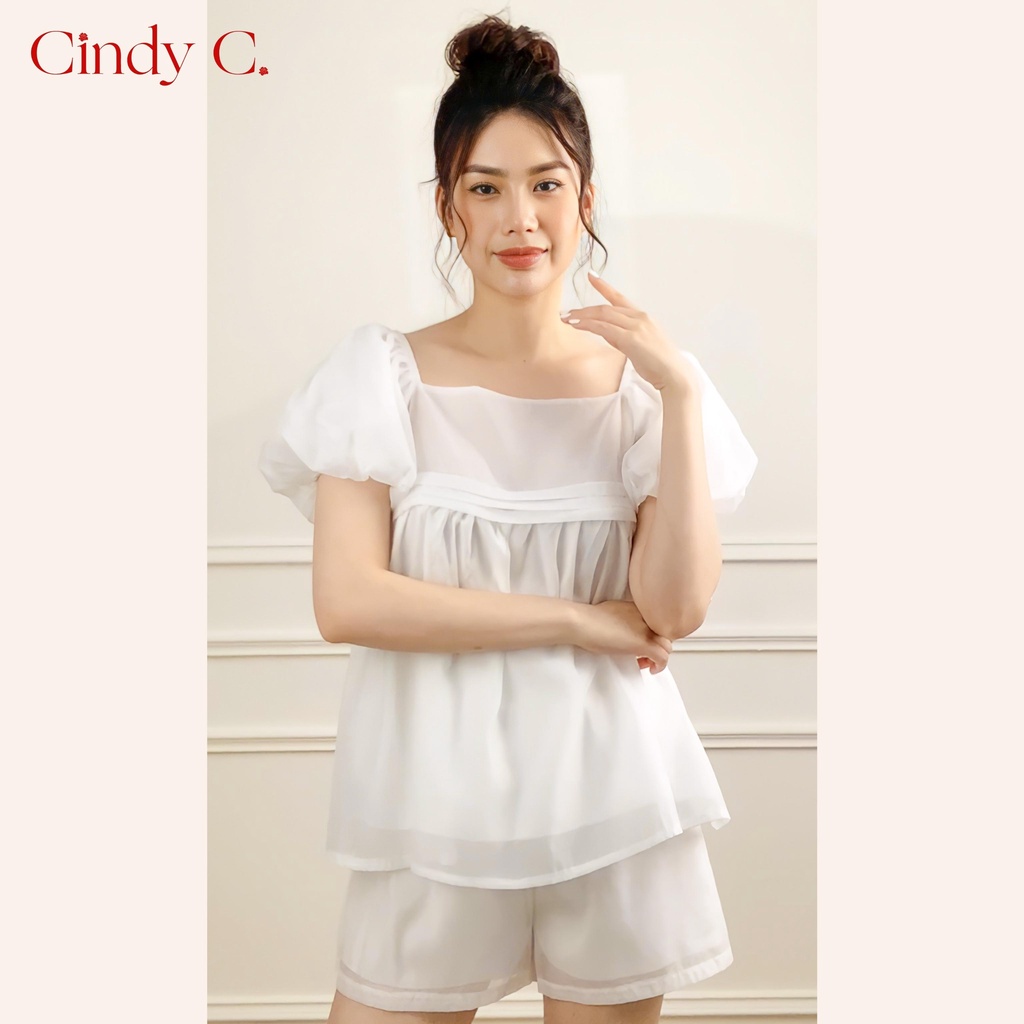 [03] Set cộc tay Jumpsuit Paulima CINDY C chất liệu Organza thiết kế điệu đà nữ tính 22532