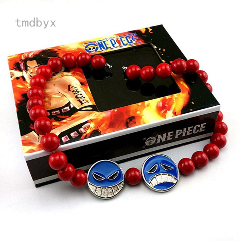 Tmdbyx Vòng tay chuỗi hạt màu đỏ phong cách One Piece cá tính