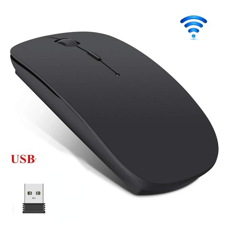 1 Chuột không dây Sạc USB 2.4G Không Ồn Cho Laptop / PC / Điện Thoại Thông Minh