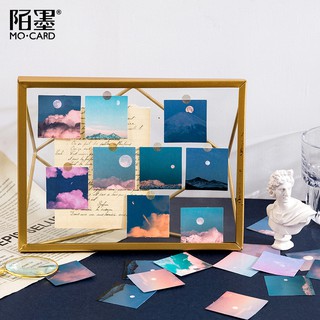 Sticker mặt trăng phong cảnh chạng vạng cực đẹp 40 chiếc trang trí