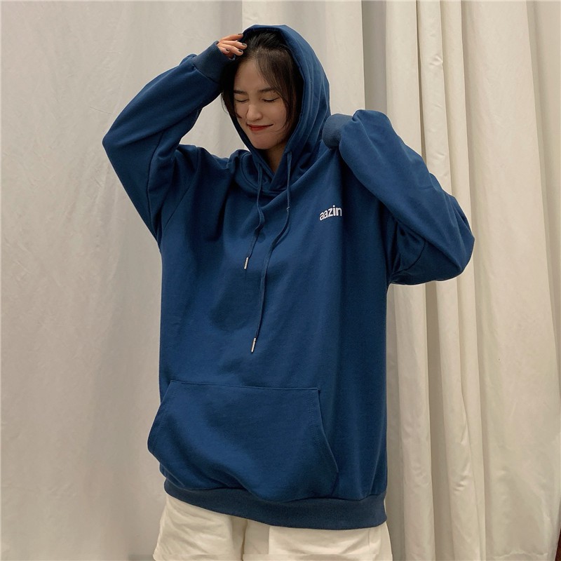 [MŨ 2 LỚP] Áo Hoodie Azzim Nỉ Bông Ulzzang Nữ Cá Tính Form Rộng Rãi HD74 - Liti shop