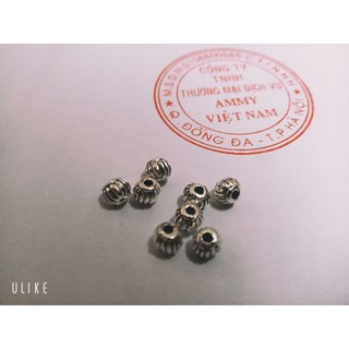 Hạt phụ kiện làm trang sức màu bạc 4mm
